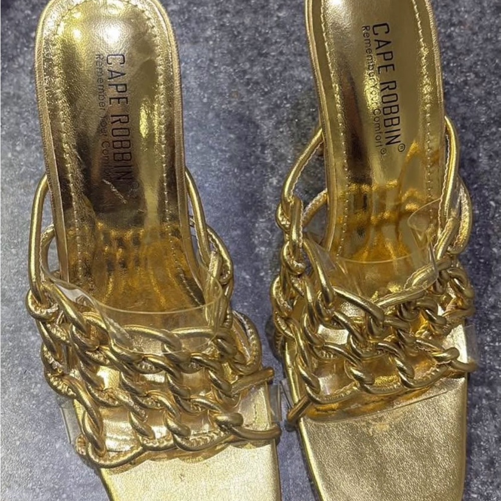 Cape Robbin Gold Chain Heels